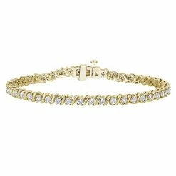 Stella Grace 18k Gold Over Silver 2 4/5 Carat T.W. Lab Created Moissanite S-Link Tennis Bracelet