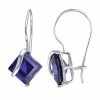 Stella Grace 10k White Gold Lab-Created Sapphire Frenchwire Earrings