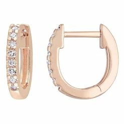 Stella Grace 10k Rose Gold 1/10 Carat T.W. Diamond Hoop Earrings