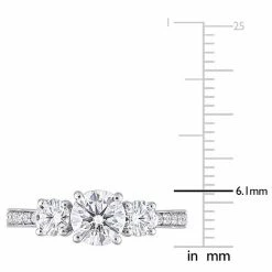 Stella Grace 10k White Gold 1 1/4 Carat T.W. Lab-Created Moissanite 3-Stone Engagement Ring -Stella Grace Sales unnamed file 33