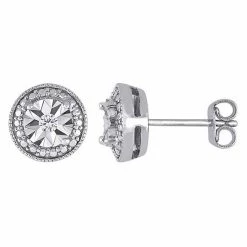 Stella Grace Sterling Silver Diamond Accent Stud Earrings