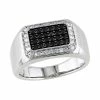 Men's Stella Grace Sterling Silver Black Spinel & White Sapphire Ring