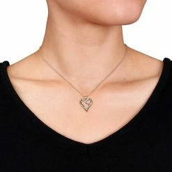 Stella Grace Yellow Rhodium-Plated Sterling Silver Diamond Accent Heart Pendant -Stella Grace Sales unnamed file 3311