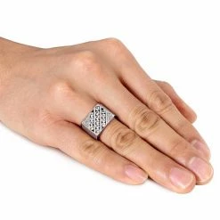 Stella Grace Men's Sterling Silver Lab-Created White Sapphire Square Ring -Stella Grace Sales unnamed file 3327