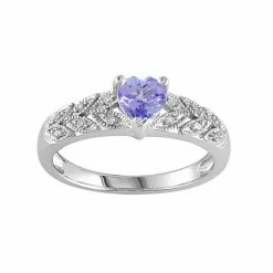 Stella Grace Tanzanite & Diamond Accent Sterling Silver Heart Ring