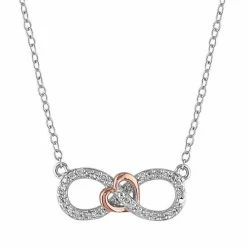 Stella Grace 1/10 Carat T.W. Diamond Two Tone Sterling Silver Infinity Heart Necklace