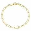 Stella Grace Sterling Silver Fancy Cut Paper Clip Link Chain Bracelet