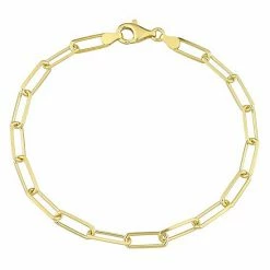 Stella Grace Sterling Silver Fancy Cut Paper Clip Link Chain Bracelet