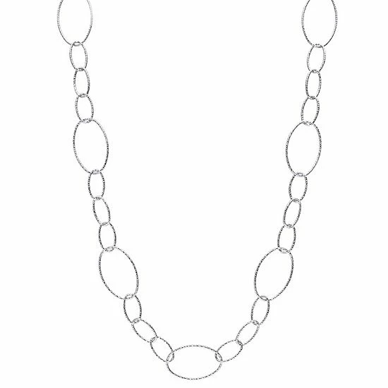 Stella Grace Sterling Silver 13 Mm Fancy Oval Link Chain Necklace 1 Stella Grace Sterling Silver 13 Mm Fancy Oval Link Chain Necklace