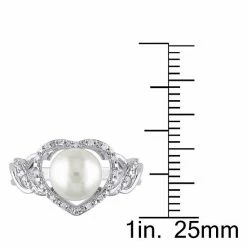 Stella Grace Sterling Silver Freshwater Cultured Pearl & Diamond Accent Heart Ring -Stella Grace Sales unnamed file 3390