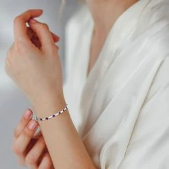 Stella Grace Sterling Silver Lab Created Blue & White Sapphire Tennis Bracelet -Stella Grace Sales unnamed file 3410