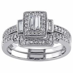 Stella Grace 10k White Gold 3/8 Carat T.W. Diamond Vintage Engagement Ring Set