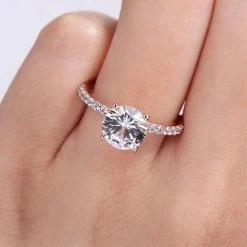 Stella Grace 10k Rose Gold Lab-Created White Sapphire Solitaire Ring -Stella Grace Sales unnamed file 344