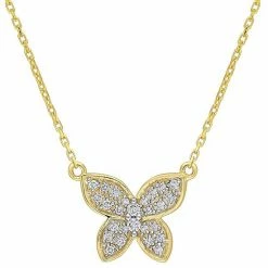 Stella Grace 10k Gold 1/8 Carat T.W. Diamond Butterfly Pendant Necklace