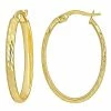 Stella Grace 10k Gold Textured Oval Hoop Earrings