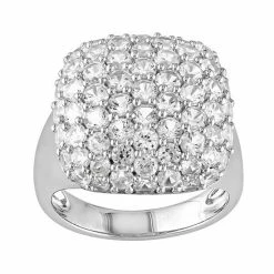 Stella Grace Sterling Silver Lab-Created White Sapphire Square Ring
