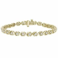 Stella Grace 18k Gold Over Silver 1 3/4 Carat T.W. Lab Created Moissanite S-Link Tennis Bracelet