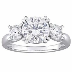 Stella Grace 10k White Gold 2 3/4 Carat T.W. Lab-Created Moissanite 3-Stone Engagement Ring