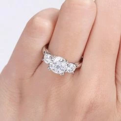 Stella Grace 10k White Gold 2 3/4 Carat T.W. Lab-Created Moissanite 3-Stone Engagement Ring -Stella Grace Sales unnamed file 3490