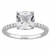 Stella Grace 10k White Gold Lab-Created White Sapphire Cushion-Cut Engagement Ring