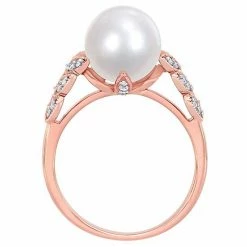 Stella Grace 10k Rose Gold 1/6 Carat T.W. Diamond & Freshwater Cultured Pearl Ring 6 Stella Grace 10k Rose Gold 1/6 Carat T.W. Diamond & Freshwater Cultured Pearl Ring -Stella Grace Sales unnamed file 3522