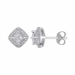 Stella Grace 10k White Gold Diamond Accents Stud Earrings