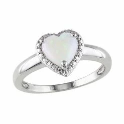 Stella Grace Sterling Silver Opal Heart Ring