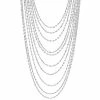 Stella Grace Sterling Silver Multistrand Chain Necklace