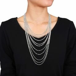 Stella Grace Sterling Silver Multistrand Chain Necklace -Stella Grace Sales unnamed file 3539