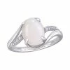 Stella Grace Sterling Silver 1/10 Carat T.W Diamond & White Opal Fashion Ring