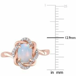 Stella Grace 10k Rose Gold 1/10 Carat T.W. Diamond & Ethiopian Opal Love Knot Ring -Stella Grace Sales unnamed file 3616