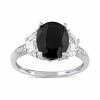Stella Grace Sterling Silver Black Sapphire, Lab-Created White Sapphire & Diamond Accent Ring