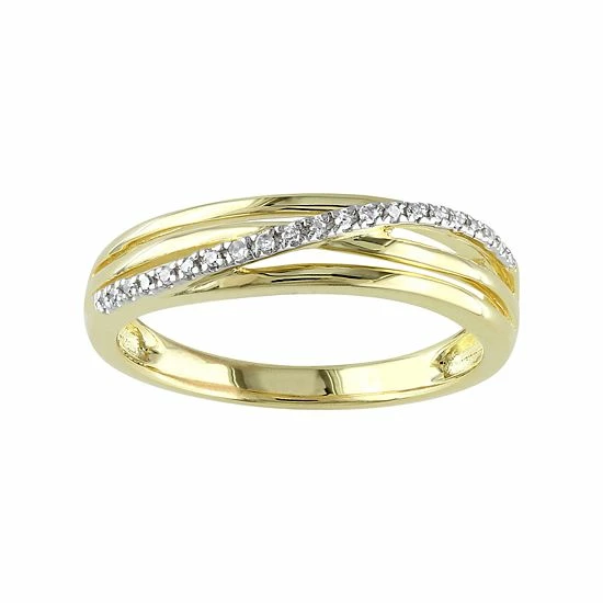 Stella Grace Gold Tone Sterling Silver Diamond Accent Twist Ring 1 Stella Grace Gold Tone Sterling Silver Diamond Accent Twist Ring