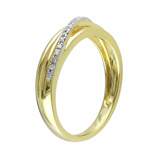 Stella Grace Gold Tone Sterling Silver Diamond Accent Twist Ring 2 Stella Grace Gold Tone Sterling Silver Diamond Accent Twist Ring - Image 2
