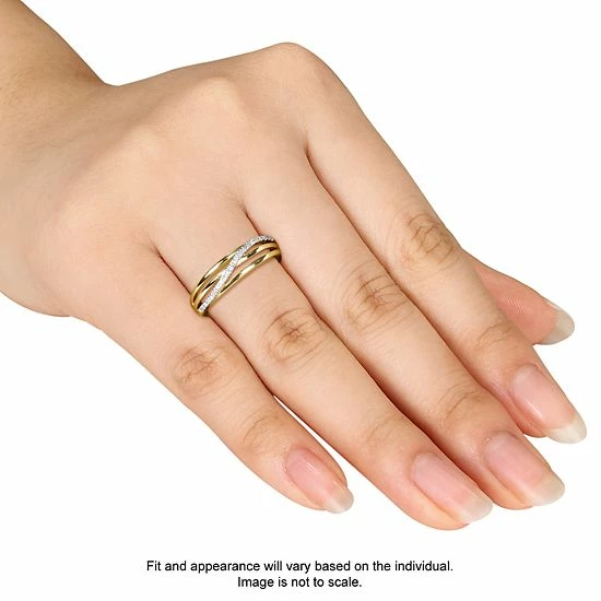 Stella Grace Gold Tone Sterling Silver Diamond Accent Twist Ring 3 Stella Grace Gold Tone Sterling Silver Diamond Accent Twist Ring - Image 3