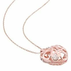 Stella Grace Two Tone Sterling Silver White Topaz Lock & Key Heart Locket -Stella Grace Sales unnamed file 3628