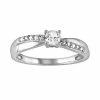 Stella Grace Sterling Silver Lab-Created White Sapphire And Diamond Accent Crisscross Ring