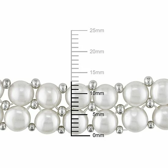 Stella Grace Sterling Silver Freshwater Cultured Pearl Necklace, Stretch Bracelet And Stud Earring Set 4 Stella Grace Sterling Silver Freshwater Cultured Pearl Necklace, Stretch Bracelet And Stud Earring Set - Image 4