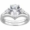 Stella Grace 10k White Gold Lab-Created White Sapphire Engagement Ring Set
