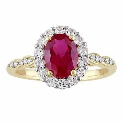 Stella Grace 14k Gold Lab-Created Ruby, White Topaz & Diamond Accent Vintage Ring
