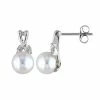 Stella Grace 10k White Gold Diamond Accent & Freshwater Cultured Pearl Earrings