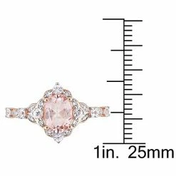 Stella Grace 10k Rose Gold Morganite, White Sapphire & Diamond Accent Vintage Halo Ring -Stella Grace Sales unnamed file 3731