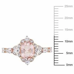 Stella Grace 10k Rose Gold Morganite, White Sapphire & Diamond Accent Vintage Halo Ring -Stella Grace Sales unnamed file 3732