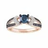 Stella Grace 10k Rose Gold 3/4 Carat T.W. Blue & White Diamond Split Shank Ring