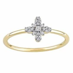Stella Grace 10k Gold 1/10 Carat T.W. Diamond Floral Ring