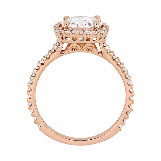 Stella Grace 10k Rose Gold Lab Created Moissanite Engagement Ring 3 Stella Grace 10k Rose Gold Lab Created Moissanite Engagement Ring - Image 3