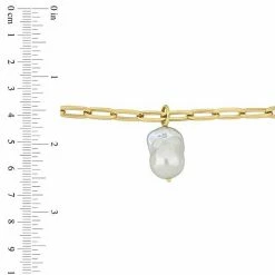 Stella Grace 18k Gold Over Silver Baroque Shape Freshwater Cultured Pearl Link Chain Bracelet -Stella Grace Sales unnamed file 3769
