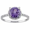 Stella Grace 10k White Gold Simulated Alexandrite & Diamond Accent Halo Ring