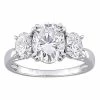 Stella Grace 10k White Gold Lab-Created Moissanite 3-Stone Engagement Ring