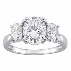 Stella Grace 10k White Gold Lab-Created Moissanite 3-Stone Engagement Ring